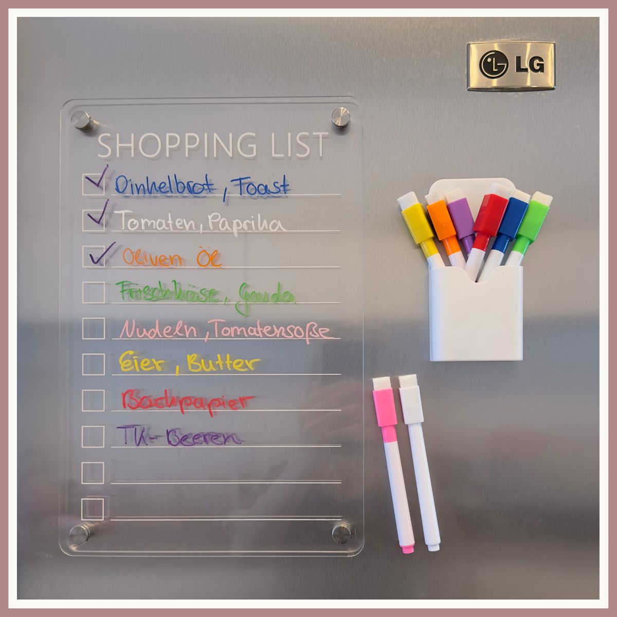 8 magnetische mini Marker für den Kühlschrankplaner