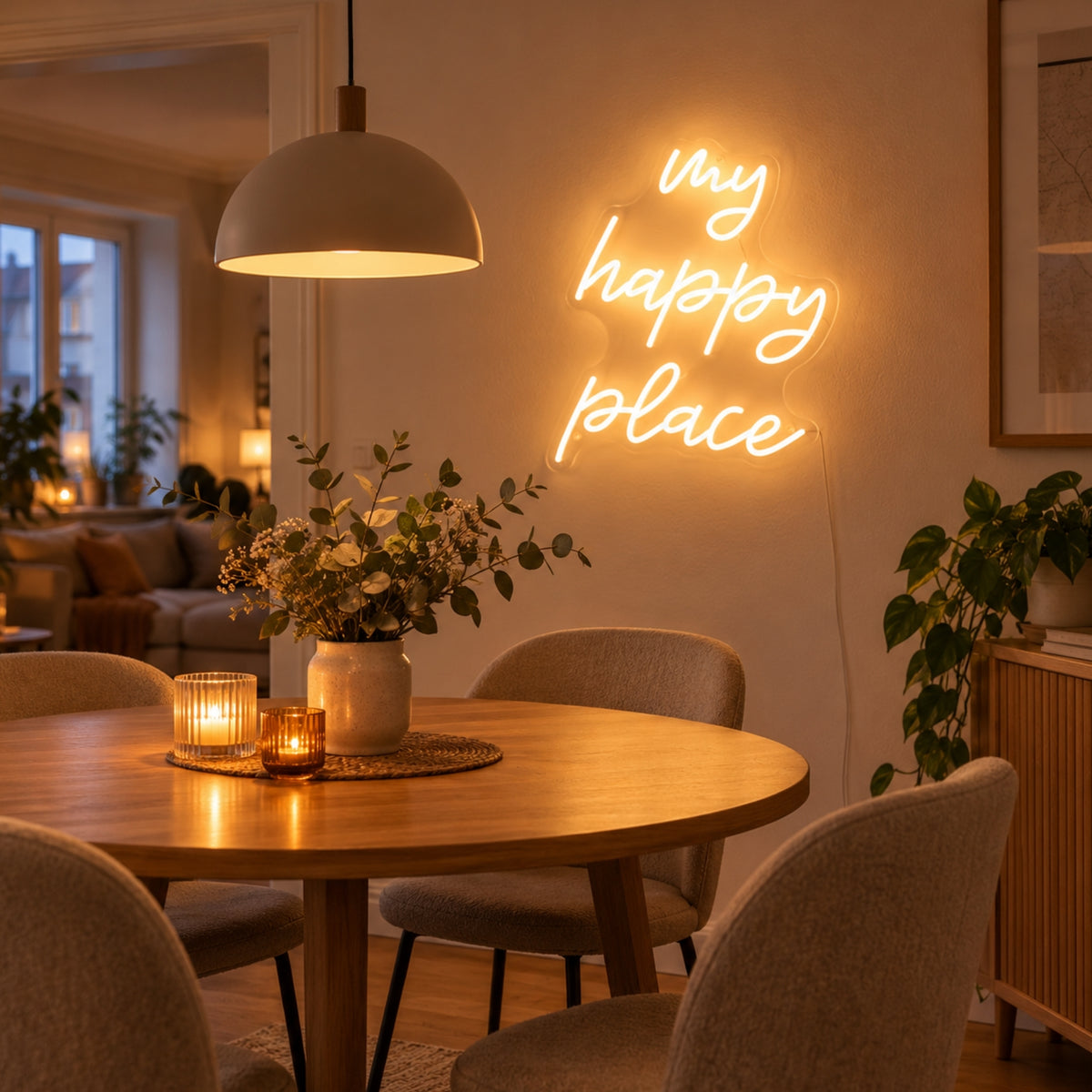 "my happy place"- LED Schriftzug