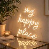 "my happy place"- LED Schriftzug