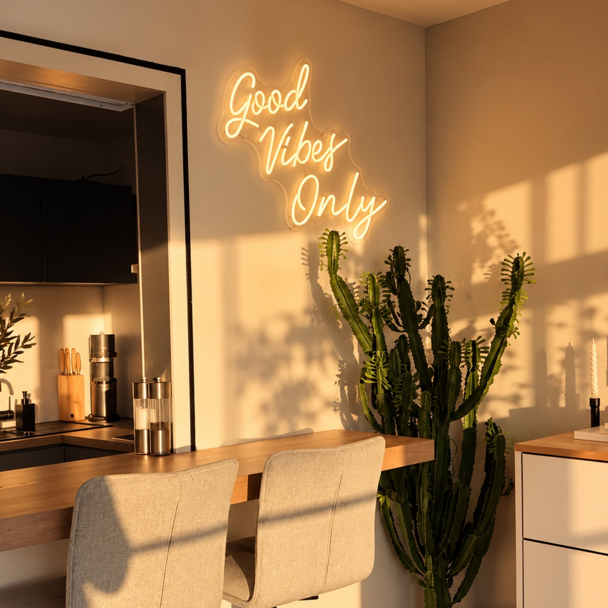 "Good Vibes Only" - LED Schriftzug